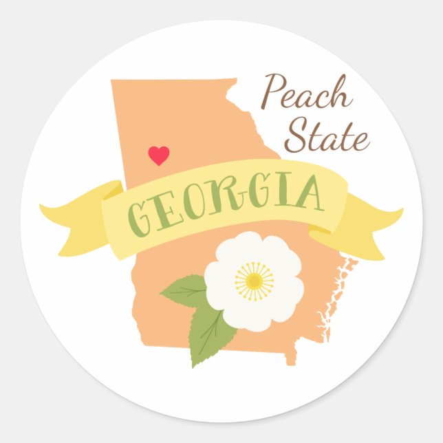 Peach State Classic Round Sticker (Front)