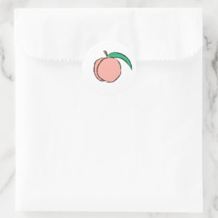 Peach Sticker: Peach Label, Peach Party Supplies Classic Round Sticker