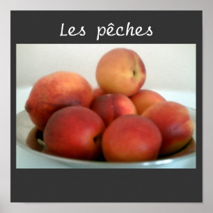 peach still life poster