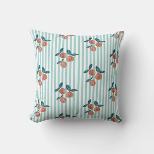 Peach Stripe Farmhouse Throw Pillow