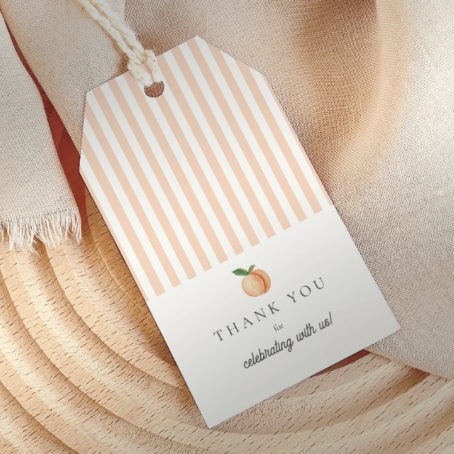 Peach Stripes Baby Shower Gift Tags (Creator Uploaded)