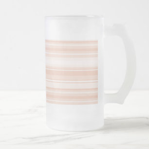 Peach stripes frosted glass beer mug