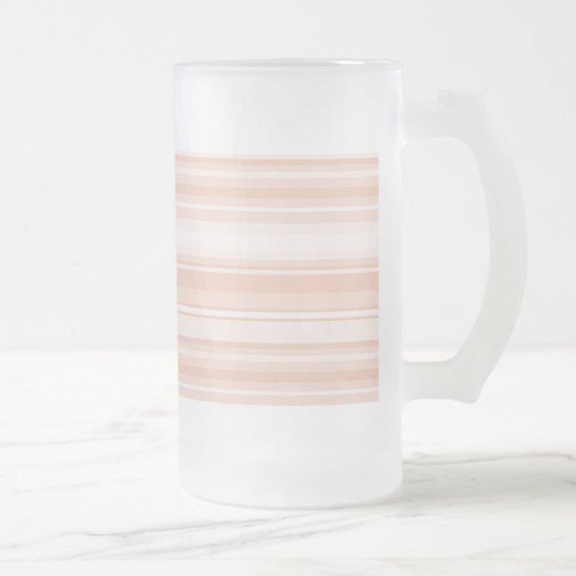 Peach stripes frosted glass beer mug (Right)
