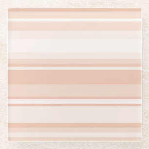 Peach stripes glass coaster