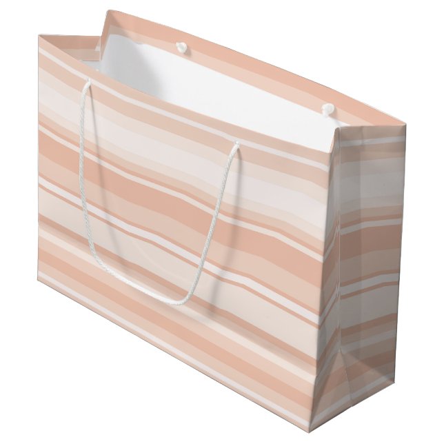 Peach stripes large gift bag (Front Angled)