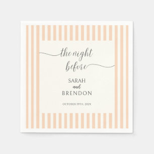 Peach Stripes The Night Before Wedding Napkin