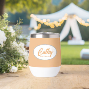 Peach Stylised Name Wedding Bridesmaid