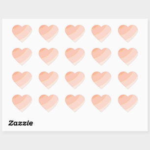 Peach Swirls  heart Sticker