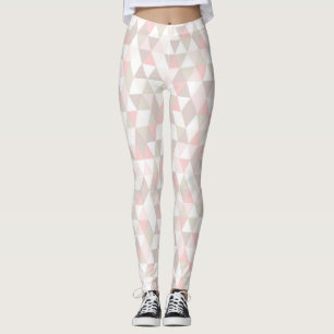 Peach/Tan Blush Triangle Geometric Women Leggings