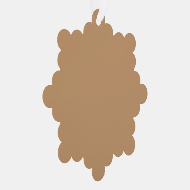 Peach Tan Colour Block | Soft Wedding Design Tree Decoration Card (Right)
