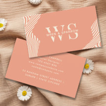 Peach Terracotta Abstract Classy Monogram Modern