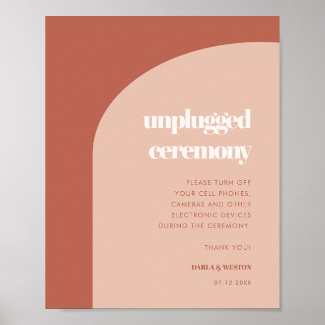 Peach terracotta arch Unplugged wedding ceremony Poster (Front)