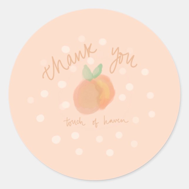Peach thank you sticker (Front)