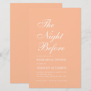 Peach The Night Before Rehearsal Dinner Invitation