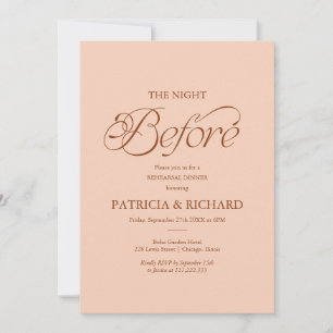 Peach The Night Before Rehearsal Dinner Invitation