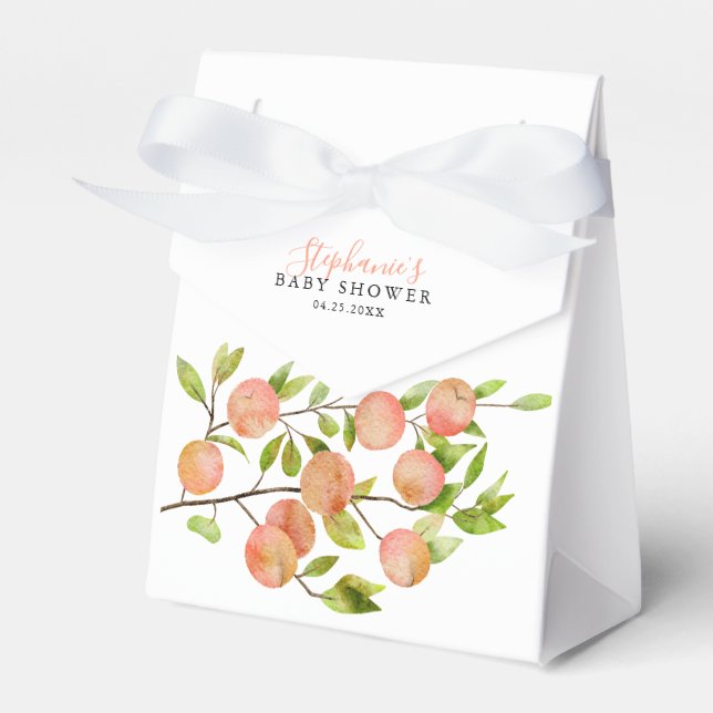 Peach Theme Baby Shower Favour Box (Front Side)