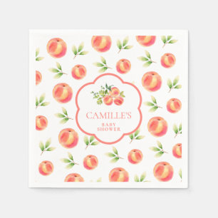 Peach Theme Baby Shower Personalised  Napkin