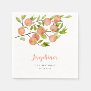 Peach Theme Girl Birthday Party Napkin