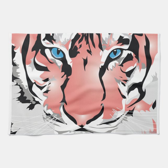 PEACH TIGER KITCHEN TOWEL (Horizontal)