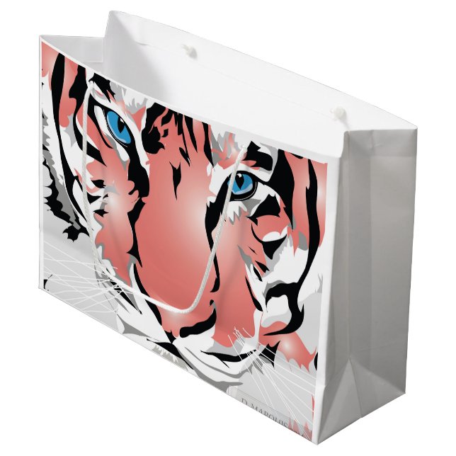 PEACH TIGER LARGE GIFT BAG (Front Angled)