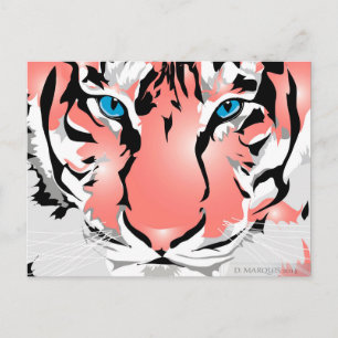 PEACH TIGER POSTCARD