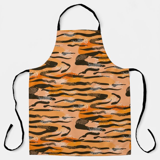 Peach Tiger Stripe Pattern Apron (Front)
