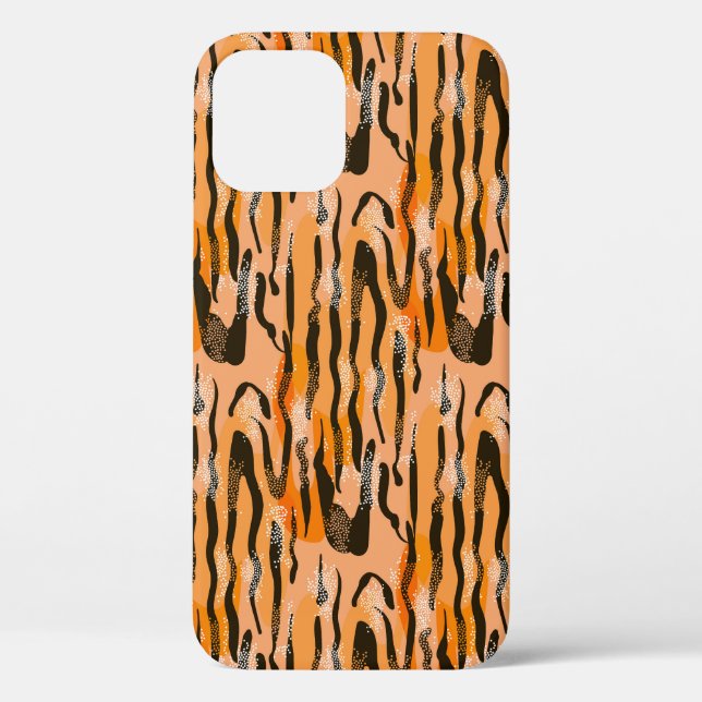 Peach Tiger Stripe Pattern Case-Mate iPhone Case (Back)