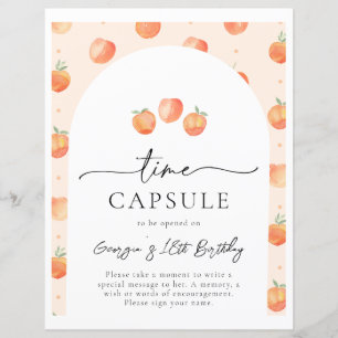 Peach Time Capsule Sign Peach Party Sign