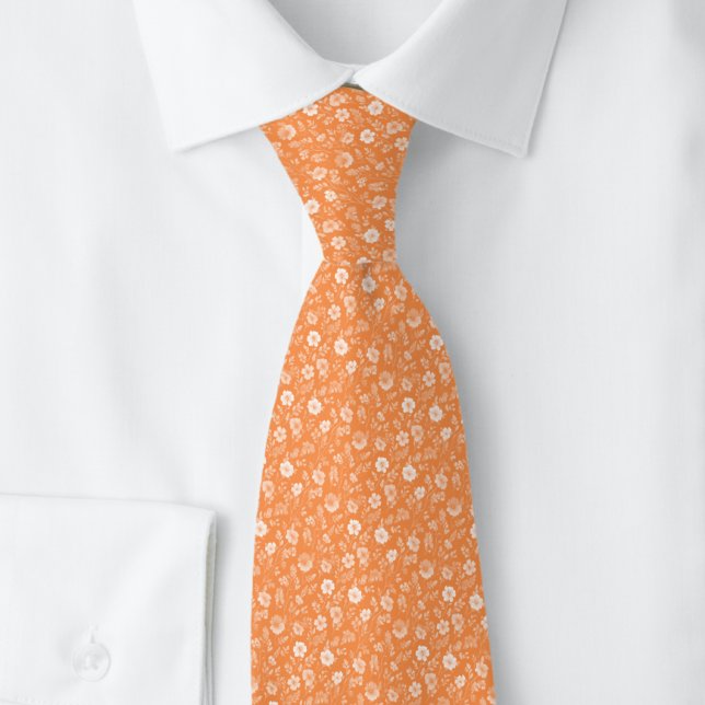 Peach Tiny Flowers Tie (Creator Uploaded)