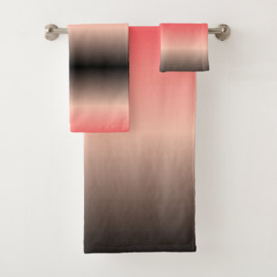 Peach to black bath towel set