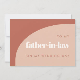 Peach To my father in law on my wedding day card
