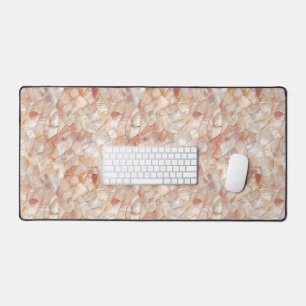 Peach-Toned Mother of Pearl Mosaic Desk Mat