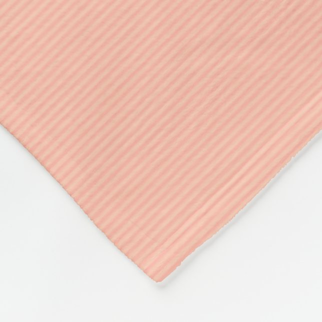 Peach Tones Stripes Modern Trendy Stylish Large Fleece Blanket (Corner)