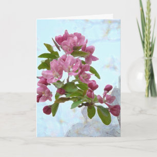 Peach Tree Blossoms Blank Card