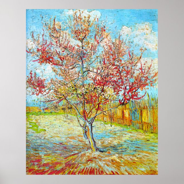 Peach Tree in Bloom at Arles, Van Gogh Poster (Front)