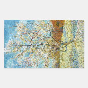 Peach Trees in Blossom Vincent Van Gogh Rectangular Sticker