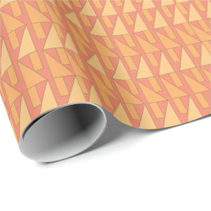 Peach Triangle Geometric Wrapping Paper