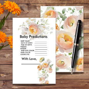 Peach Tulip Blooms Baby Shower Predictions Game