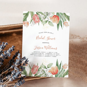 Peach Tulips Bridal Shower Invitation