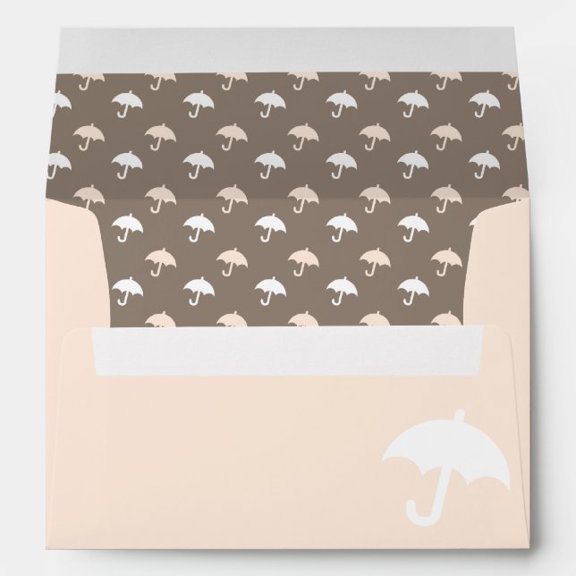 Peach Umbrella Baby Shower Envelopes (Back (Bottom))