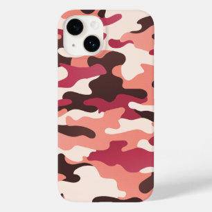 Peach Urban Camo Pink Brown Ruby Red Case-Mate iPhone 14 Case