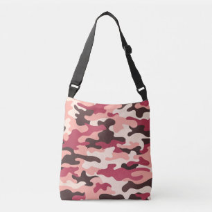 Peach Urban Camo Pink Brown Ruby Red Crossbody Bag