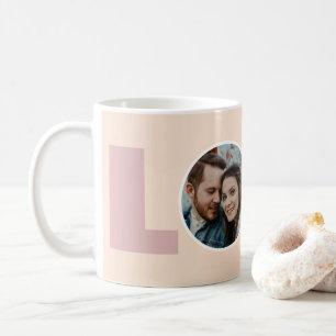 Peach Valentines Day Love Typography Photo  Coffee Mug