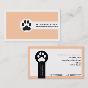 Peach Vet/Veterinary Clinic minimalist Business Card