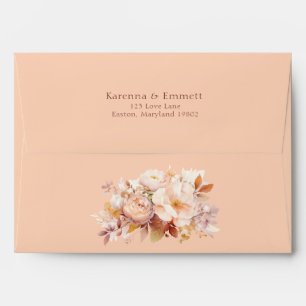 Peach Vintage Floral Fall Baby Shower Mailing Envelope