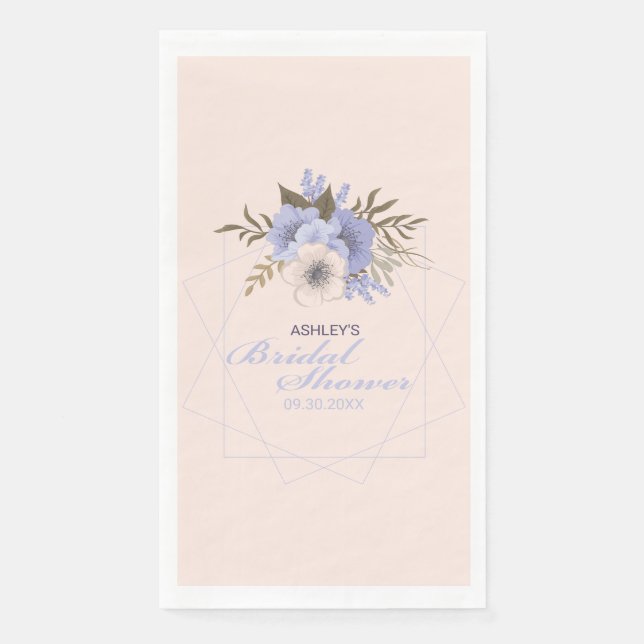 Peach Violet Pastel Geometric Roses Custom Napkin (Front)