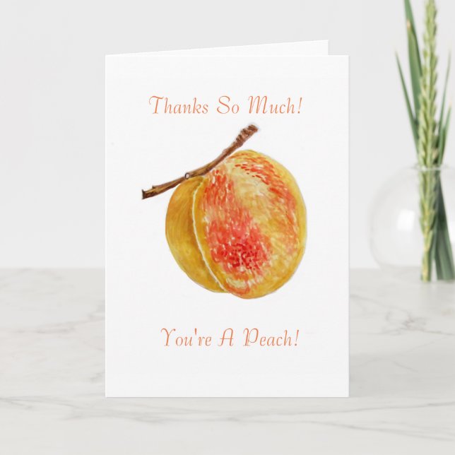 Peach Watercolor Custom Greeting Card (Front)