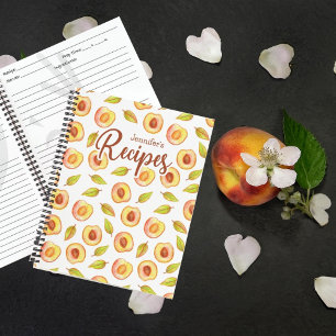 Peach Watercolor Custom Recipes Notebook