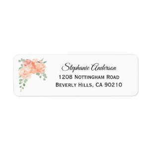 Peach Watercolor Floral Medley