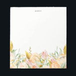 Peach Watercolor Flowers with Gold Foil Foliage Notepad<br><div class="desc">Add brightness and sparkle to your office with this floral notepad. It features watercolor peach flowers with faux gold foil leaves.</div>